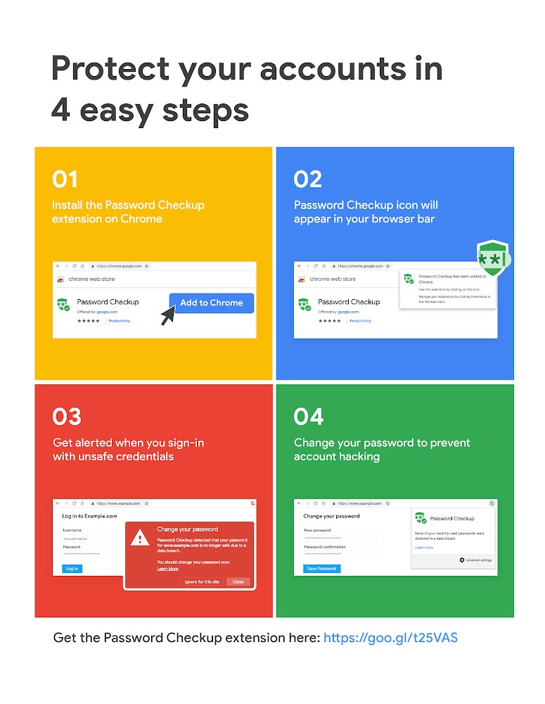 تحمي إضافة Password Checkup لمتصفح جوجل كروم بيانات المستخدمين على الخدمات والمواقع المختلفة